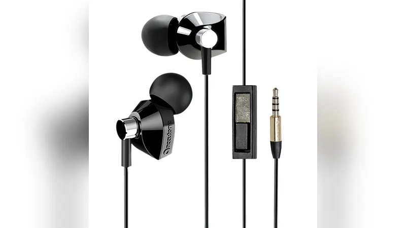 A wired headphone with a 3.5 mm plug