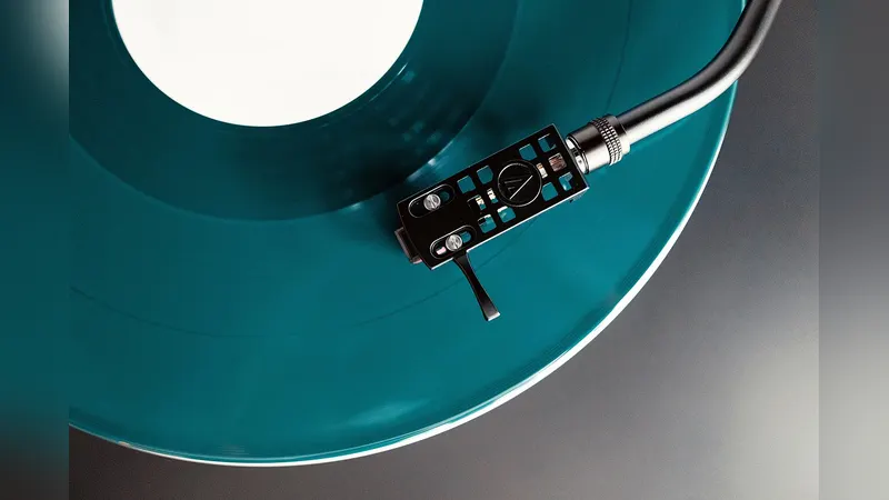 A turntable playing a vinyl record